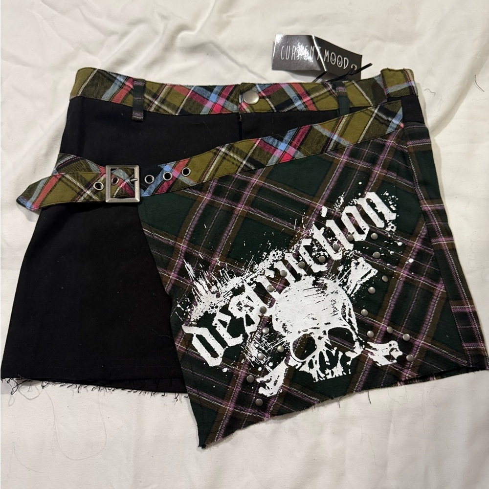 Dolls Kill Current Mood Just Destruction Mini Skirt